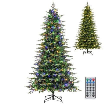 7.5 Feet Pre-Lit Artificial Christmas Tree with Warm White LED Lights Cartsfy Inc.