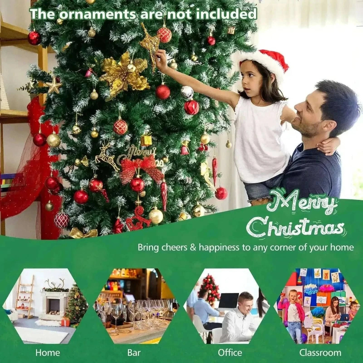 7.5 Feet Pre-Lit Snowy Upside Down Christmas Tree 1100 Tips Cartsfy Inc.