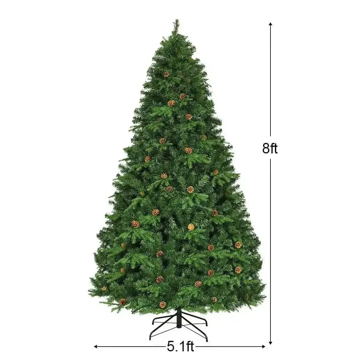 7.5 ft Artificial Christmas Tree with LED Lights and Pine Cones Cartsfy Inc.