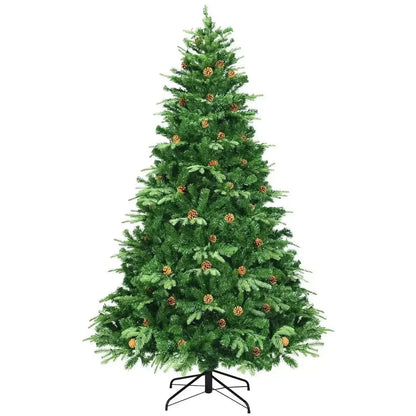 7.5 ft Artificial Christmas Tree with LED Lights and Pine Cones Cartsfy Inc.