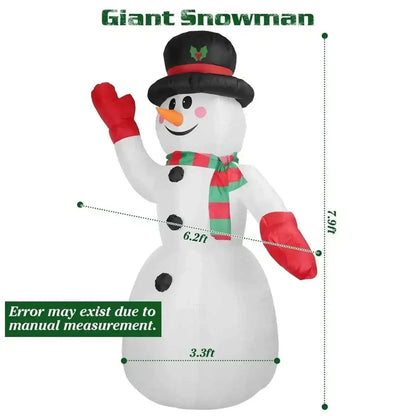 7.9ft Christmas Inflatable Giant Snowman Blow Up with LED Lights Hat Scarf Cartsfy Inc.