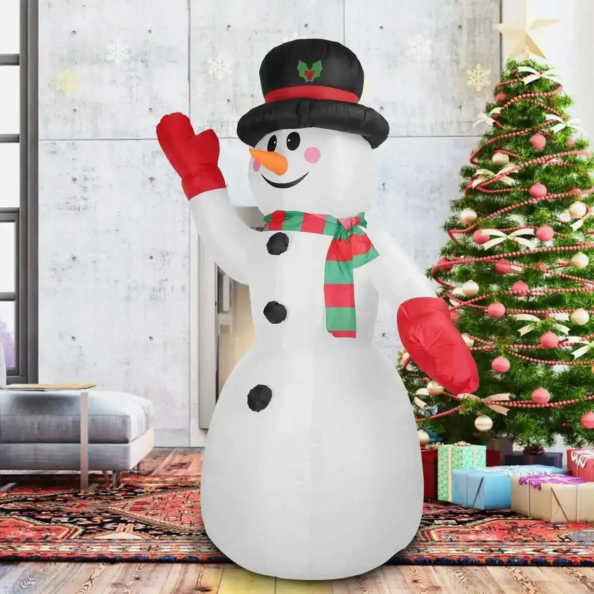 7.9ft Christmas Inflatable Giant Snowman Blow Up with LED Lights Hat Scarf Cartsfy Inc.