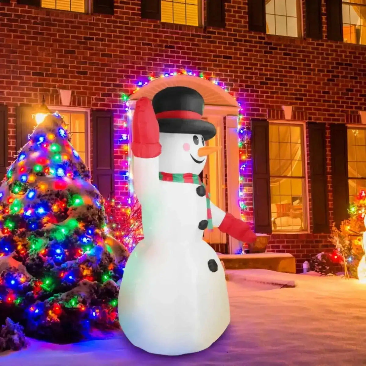 7.9ft Christmas Inflatable Giant Snowman Blow Up with LED Lights Hat Scarf Cartsfy Inc.