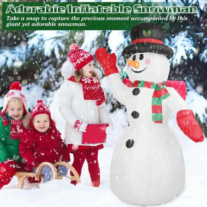 7.9ft Christmas Inflatable Giant Snowman Blow Up with LED Lights Hat Scarf Cartsfy Inc.