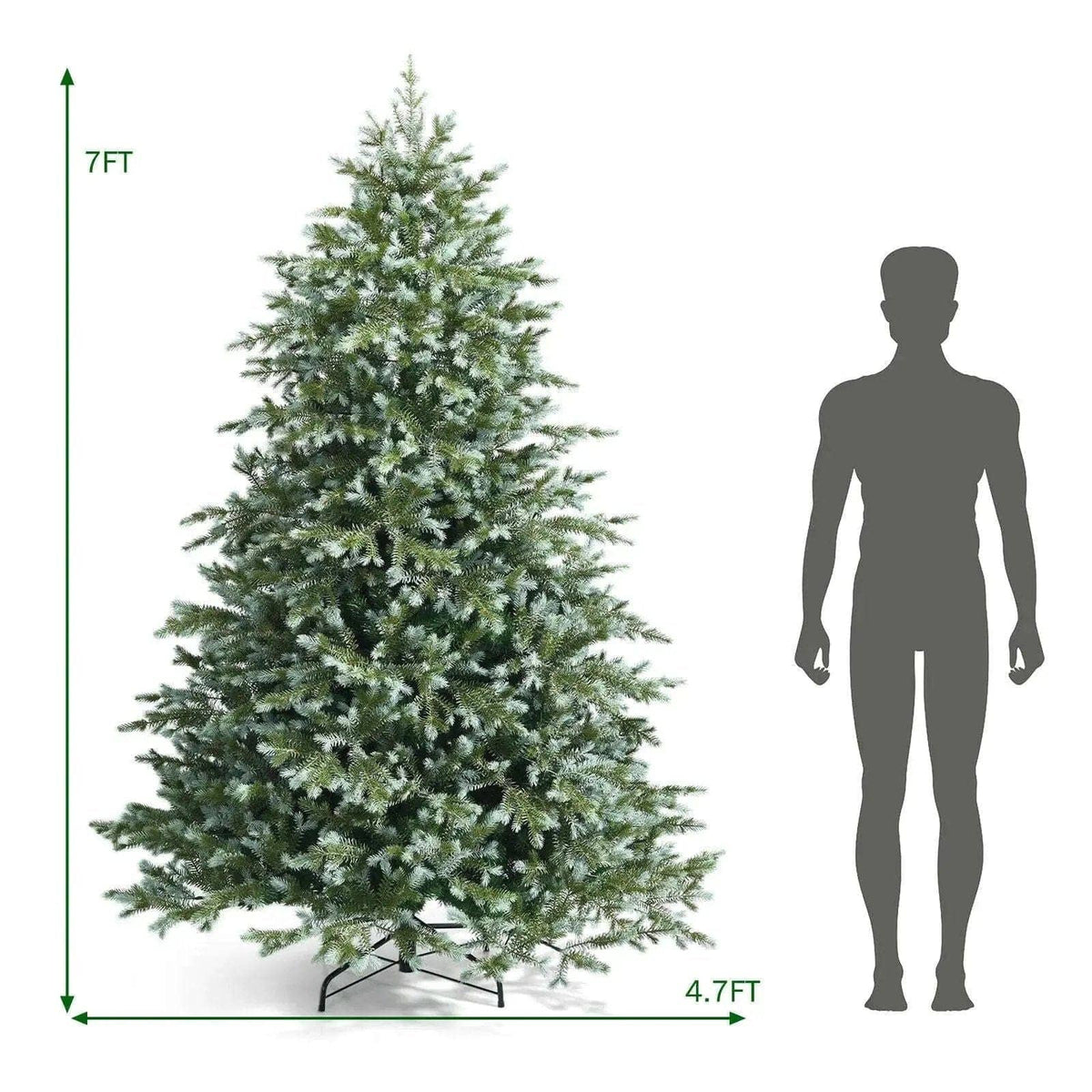7 Feet Artificial Christmas Tree with 1260 Mixed PE and PVC Tips Cartsfy Inc.