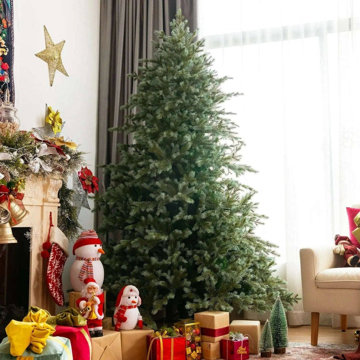 7 Feet Artificial Christmas Tree with 1260 Mixed PE and PVC Tips Cartsfy Inc.