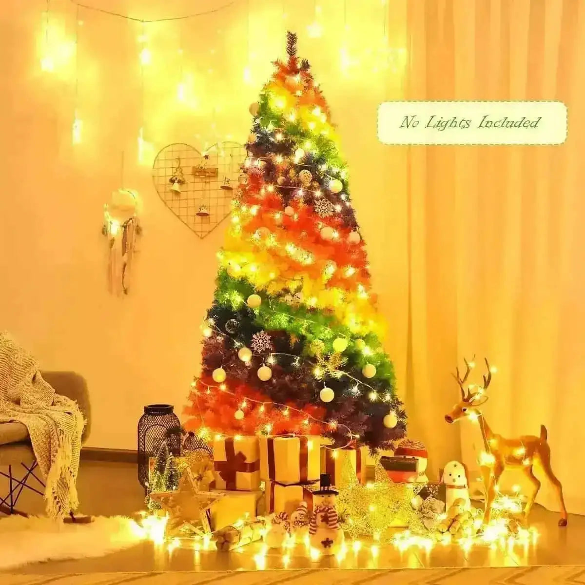 7 Feet Artificial Hinged Traditional Christmas Tree with Metal Stand Cartsfy Inc.