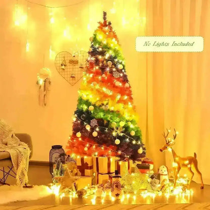 7 Feet Artificial Hinged Traditional Christmas Tree with Metal Stand Cartsfy Inc.