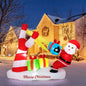 7 Feet Christmas Inflatable Santa with LED Lights Outdoor Decoration