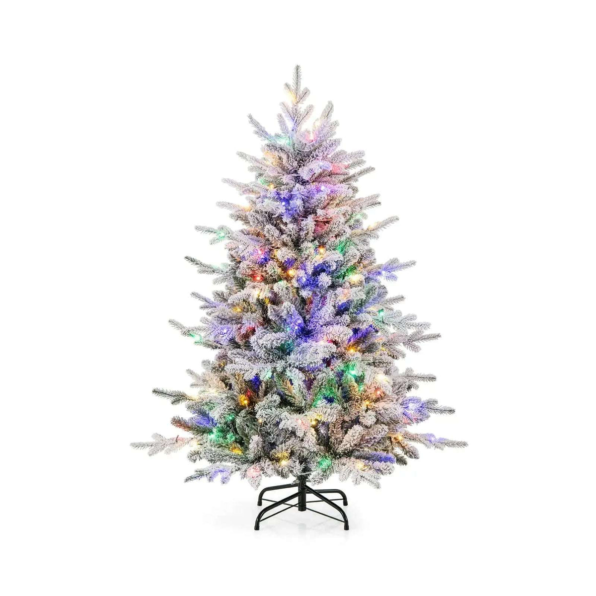7 Feet Flocked Christmas Tree with 8 Lighting Modes and Multi-Color LED Lights Cartsfy Inc.