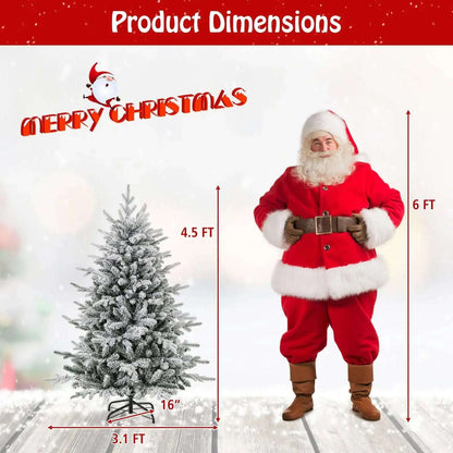 7 Feet Flocked Christmas Tree with 8 Lighting Modes and Multi-Color LED Lights Cartsfy Inc.