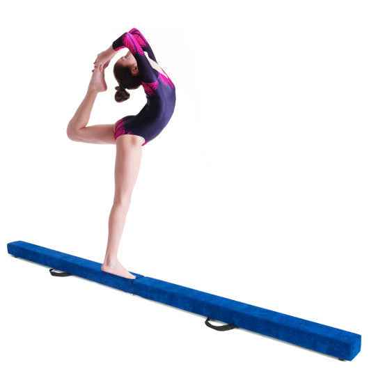 7 Feet Folding Portable Floor Balance Beam with Handles for Gymnasts-Blue Cartsfy Inc.