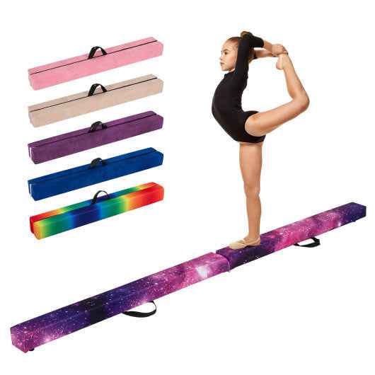 7 Feet Folding Portable Floor Balance Beam with Handles for Gymnasts-Transparent Cartsfy Inc.