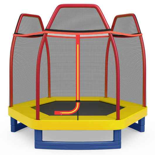 7 Feet Kids Recreational Bounce Jumper Trampoline-Red Cartsfy Inc.