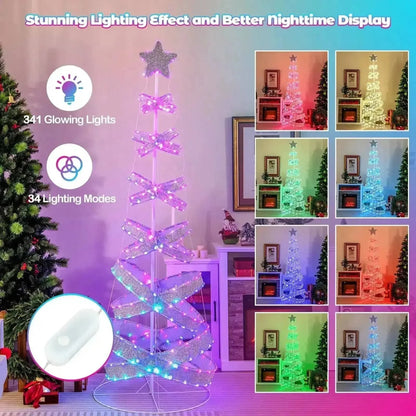 7 Feet Outdoor Spiral Christmas Tree for Party  Xmas New Year Decoration Cartsfy Inc.