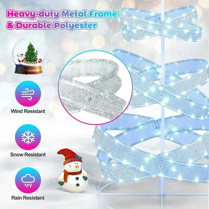 7 Feet Outdoor Spiral Christmas Tree for Party  Xmas New Year Decoration Cartsfy Inc.