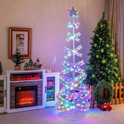 7 Feet Outdoor Spiral Christmas Tree for Holiday Decoration