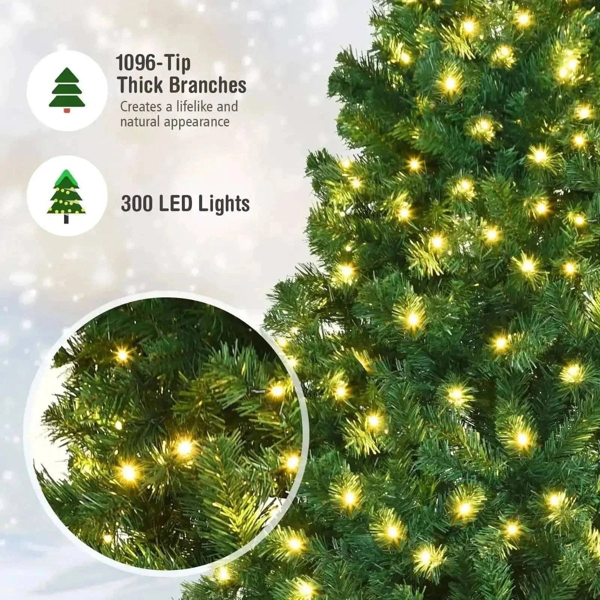 7 Feet PVC Artificial Christmas Tree with LED Lights Cartsfy Inc.