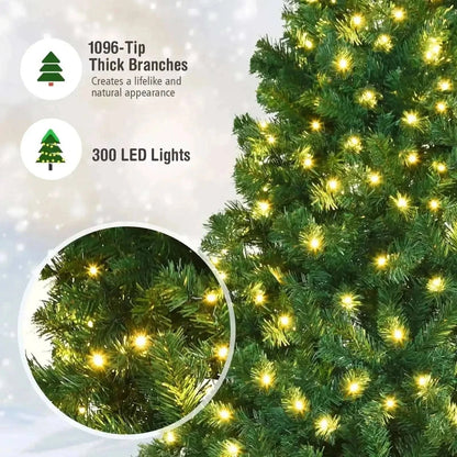 7 Feet PVC Artificial Christmas Tree with LED Lights Cartsfy Inc.