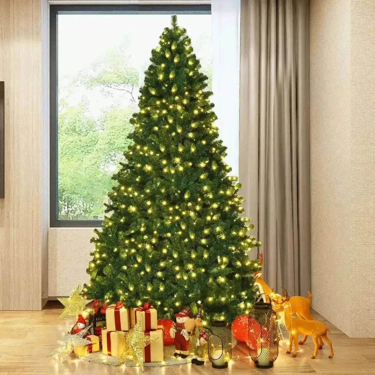 7 Feet PVC Artificial Christmas Tree with LED Lights Cartsfy Inc.