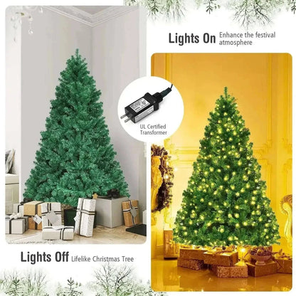 7 Feet PVC Artificial Christmas Tree with LED Lights Cartsfy Inc.