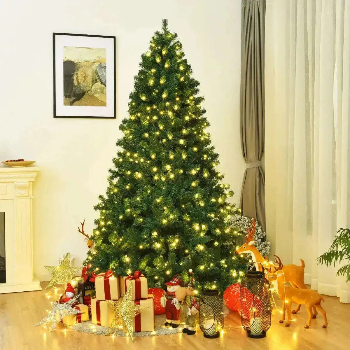 7 Feet PVC Artificial Christmas Tree with LED Lights Cartsfy Inc.