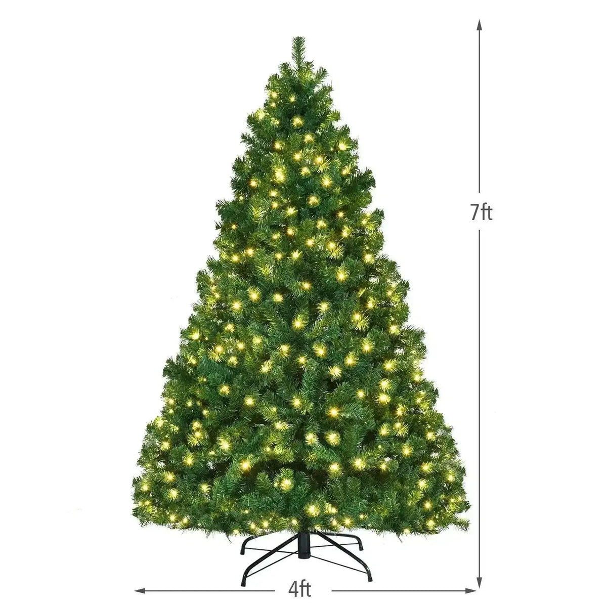 7 Feet PVC Artificial Christmas Tree with LED Lights Cartsfy Inc.