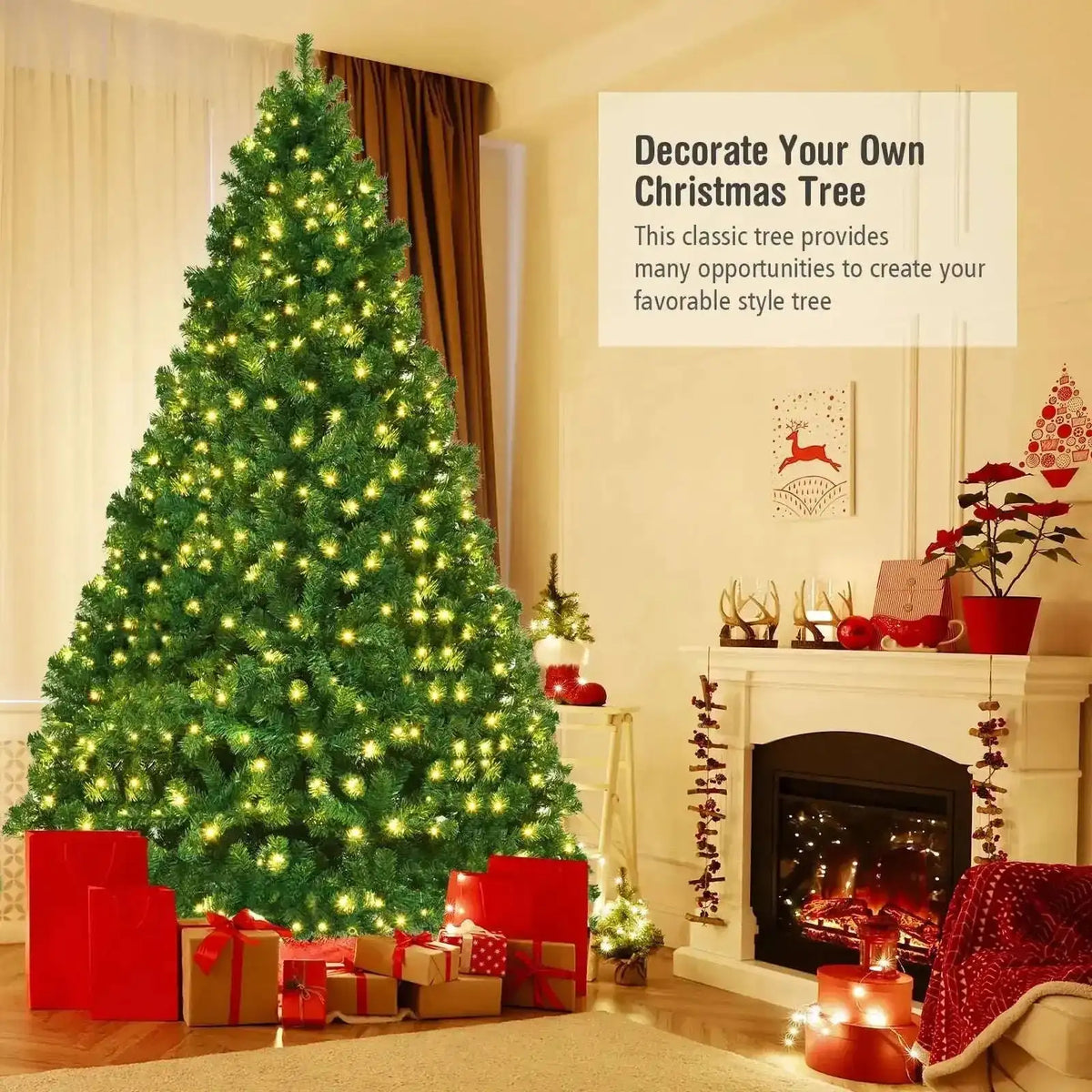 7 Feet PVC Artificial Christmas Tree with LED Lights Cartsfy Inc.