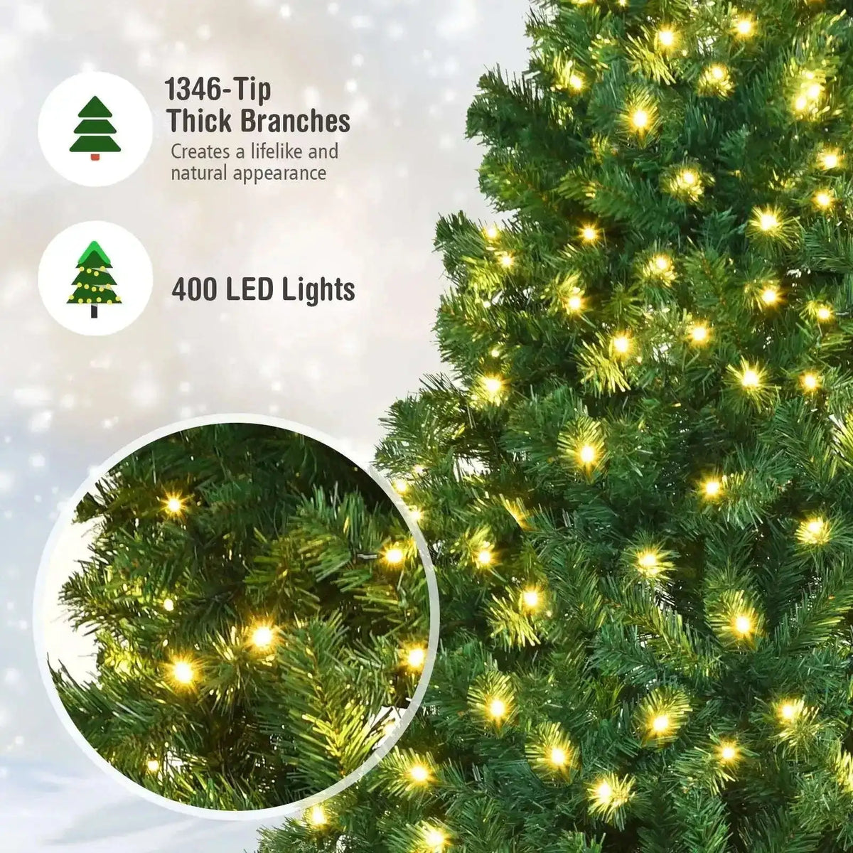 7 Feet PVC Artificial Christmas Tree with LED Lights Cartsfy Inc.