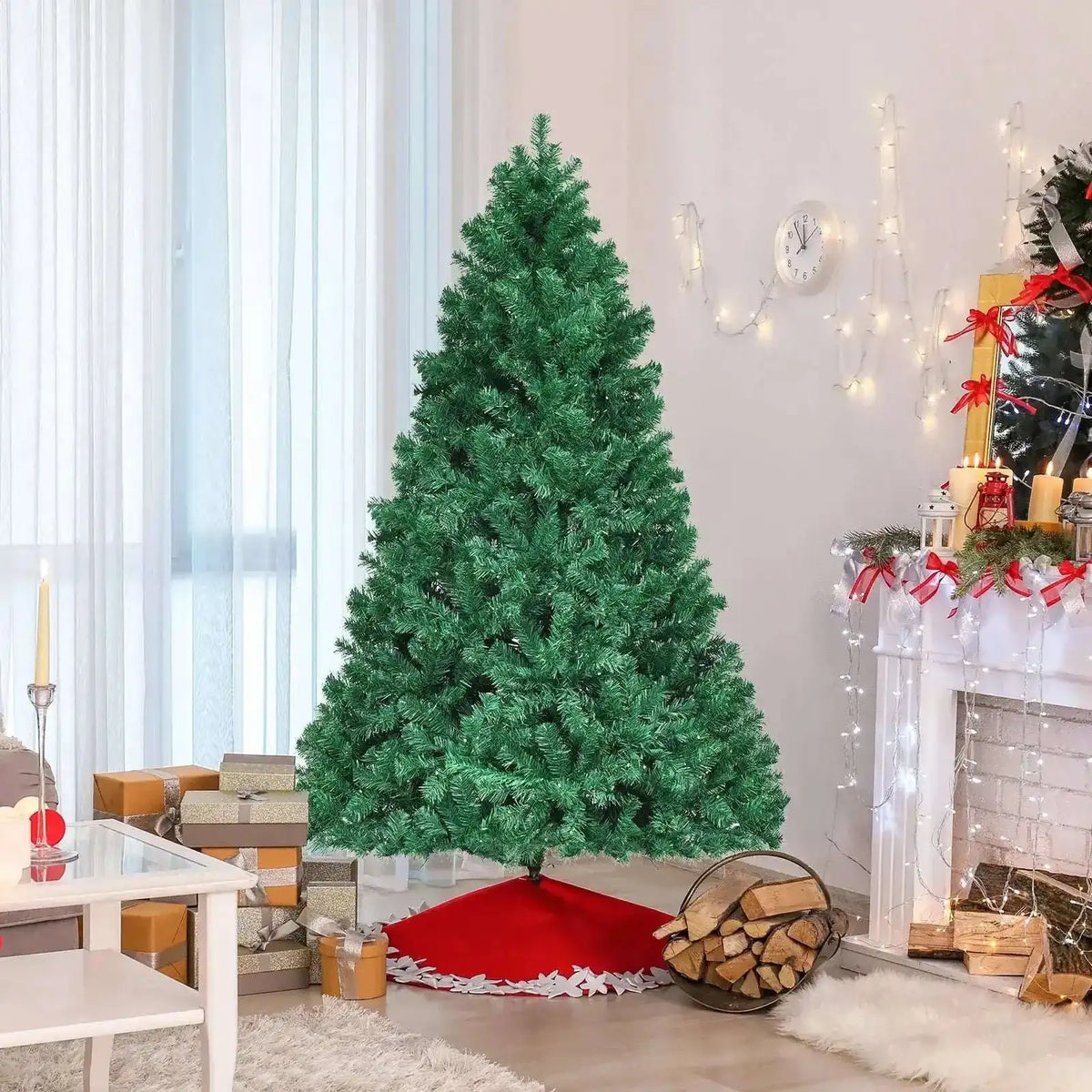 7 Feet PVC Artificial Christmas Tree with LED Lights Cartsfy Inc.