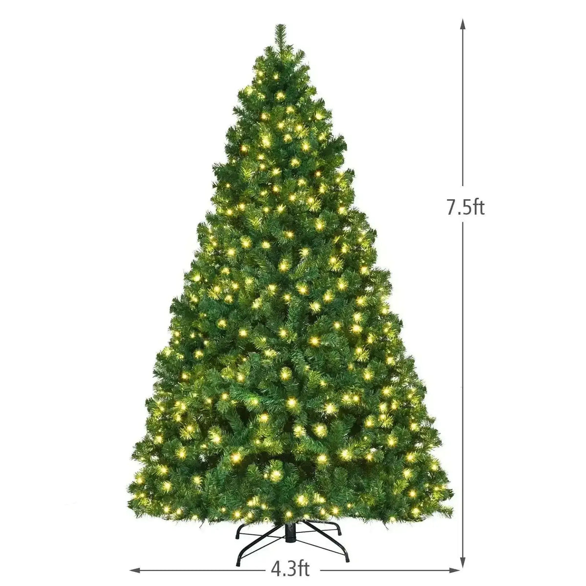 7 Feet PVC Artificial Christmas Tree with LED Lights Cartsfy Inc.