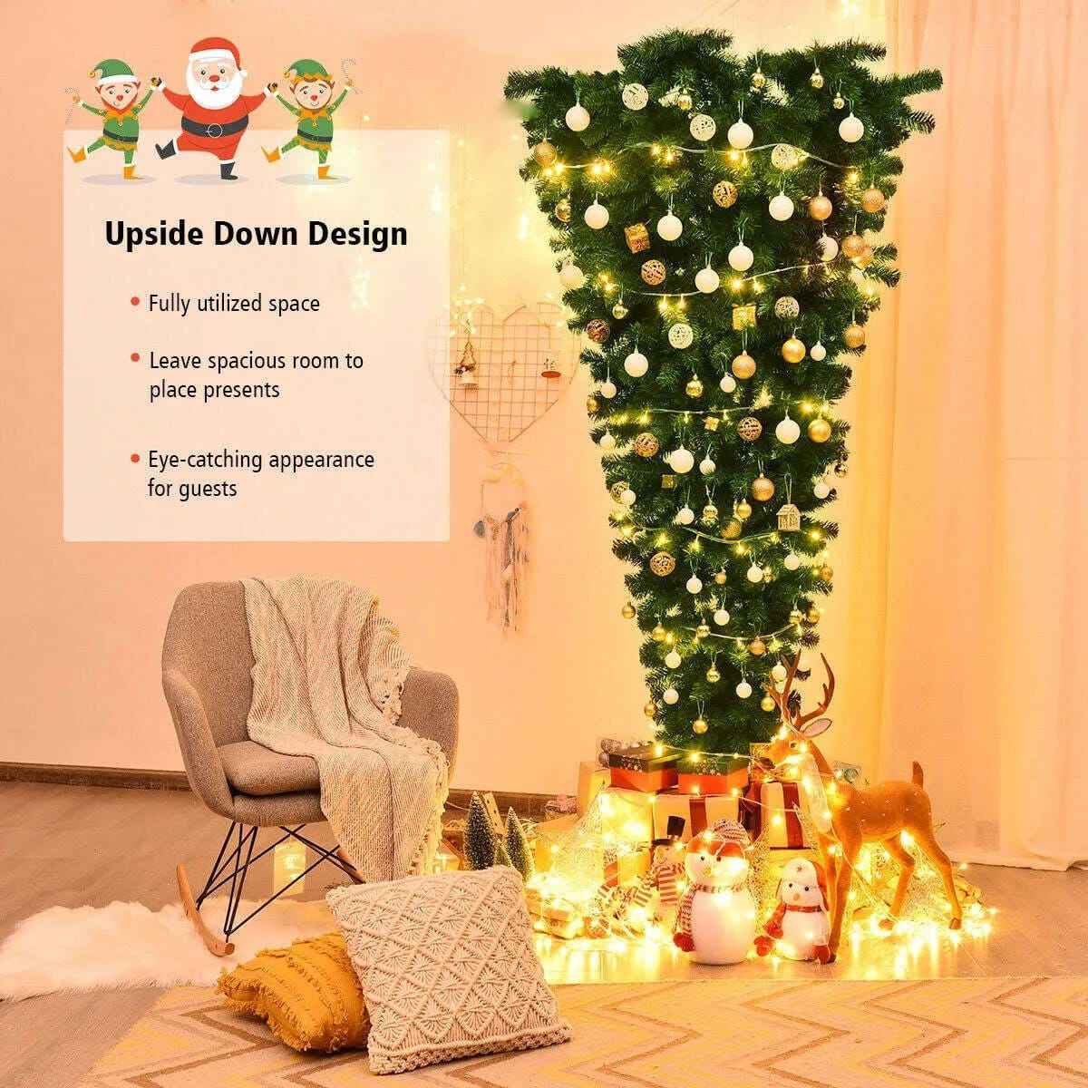 7 Feet Unlit Upside Down Artificial Christmas Tree Cartsfy Inc.