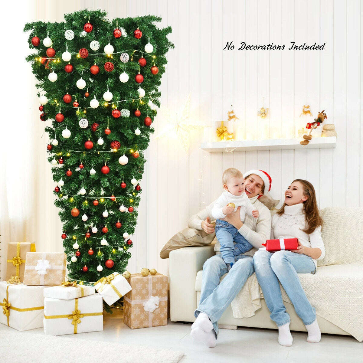 7 Feet Unlit Upside Down Artificial Christmas Tree Cartsfy Inc.
