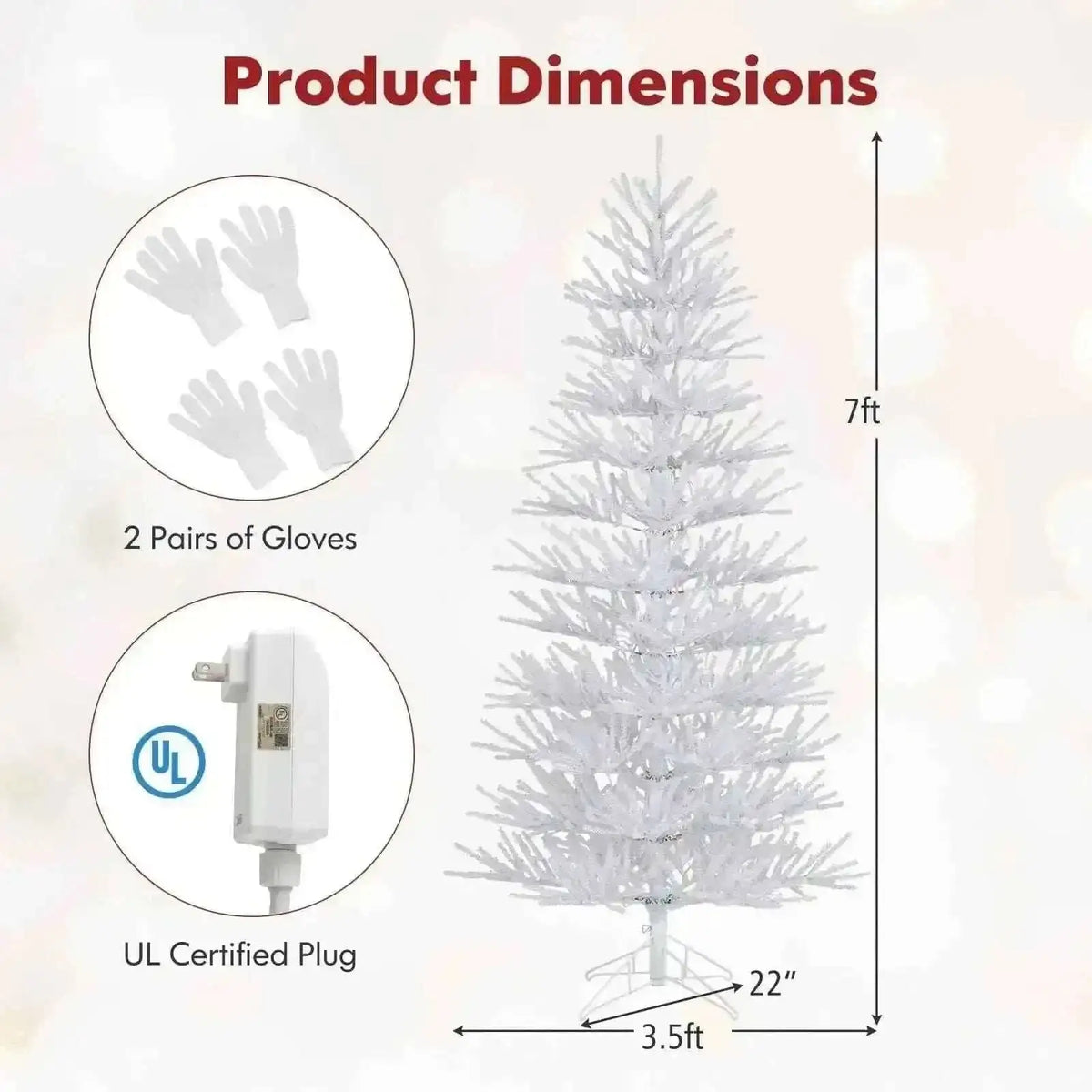 7 FT Artificial Pre-lit Christmas Tree Hinged Xmas Tree with 820 Coral-like Branch Tips Cartsfy Inc.