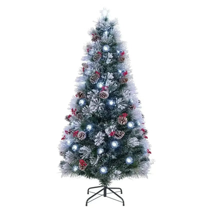 7 FT Flocked Christmas Tree with 8 Lighting Modes Cartsfy Inc.