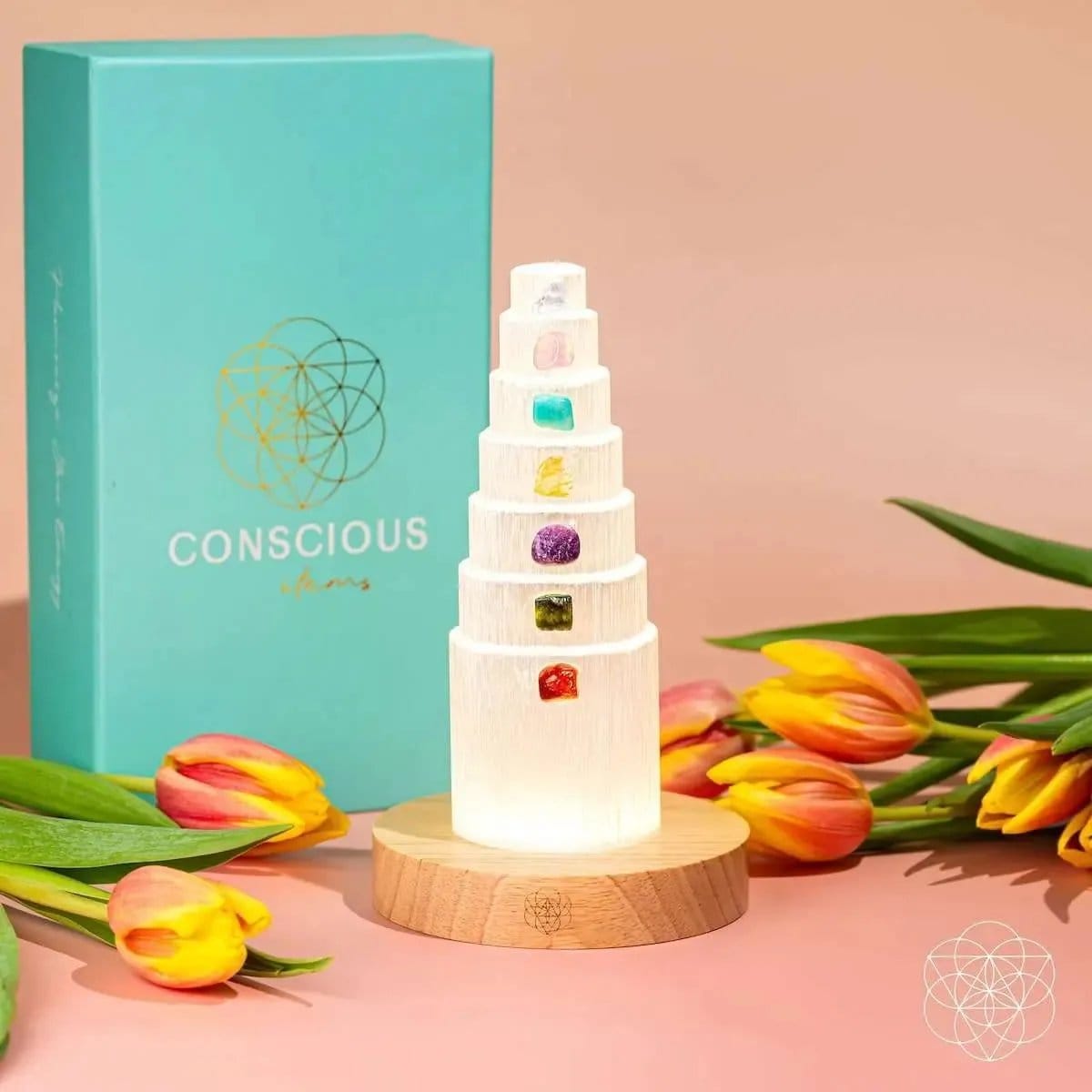 7-Stone Healing Crystal Lamp Conscious Items Default Title Default Title-