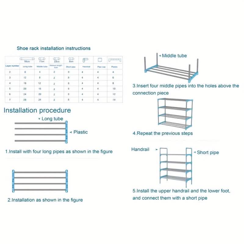 7 - Tier Iron Shoe Rack – Space - Saving, Floor - Standing - Cartsfy Inc.