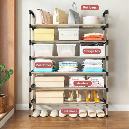 7 - Tier Iron Shoe Rack – Space - Saving, Floor - Standing - Cartsfy Inc.