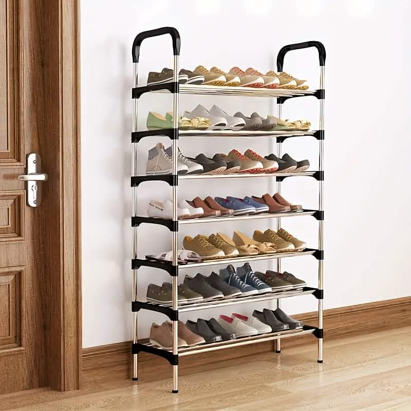 7 - Tier Iron Shoe Rack – Space - Saving, Floor - Standing - Cartsfy Inc.