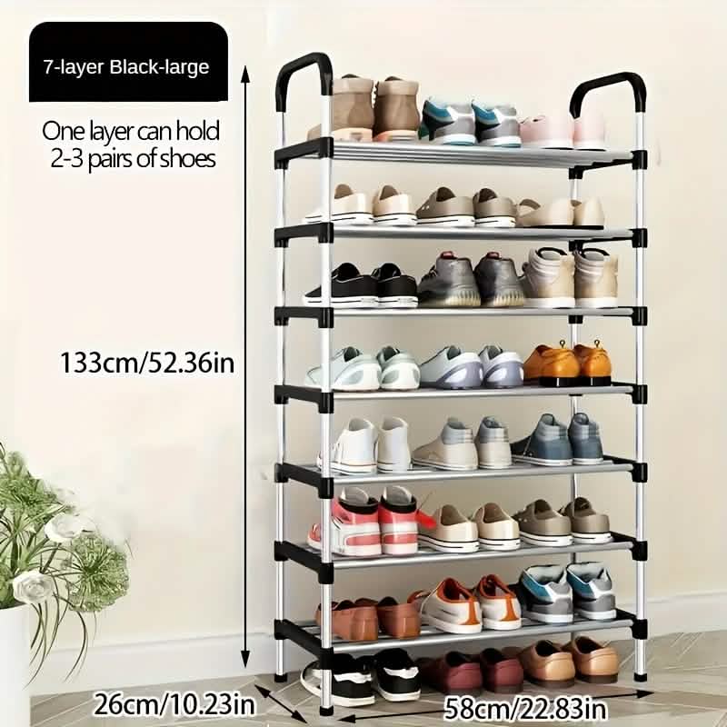 7 - Tier Iron Shoe Rack – Space - Saving, Floor - Standing - Cartsfy Inc.