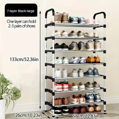 7 - Tier Iron Shoe Rack – Space - Saving, Floor - Standing - Cartsfy Inc.