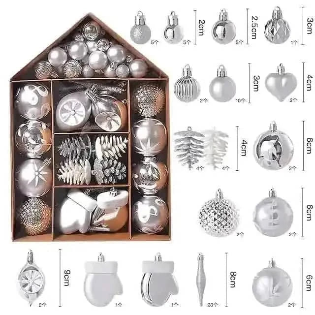 70-Pieces Set: Christmas Tree Decorations Christmas Ball Cartsfy Inc.