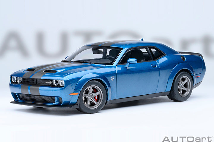 AUTOart 2023 Dodge Challenger SRT Super Stock Frostbite Blue 1:18