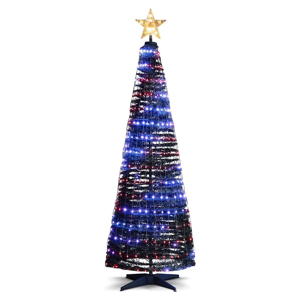 6.2 Feet Pop-up Lighted Christmas Tree with 282 RGB LED Lights-Green