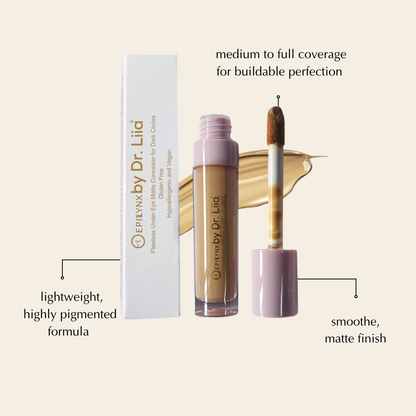 Matte concealer with box, tube, and doe-foot applicator