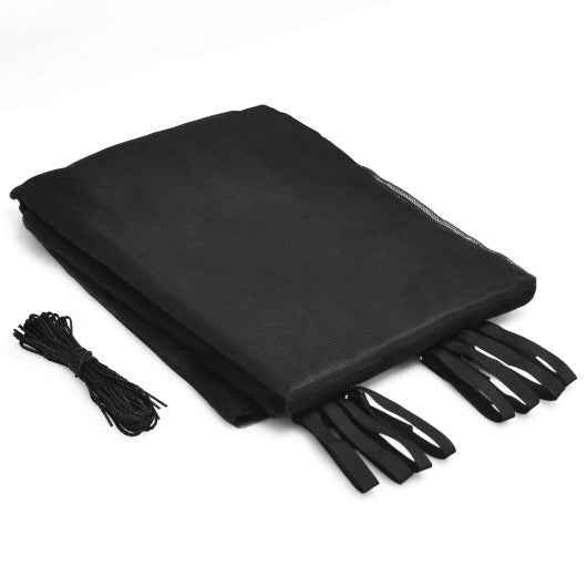 8 ft trampoline safety enclosure net, black with attachment ties, weather-resistant replacement