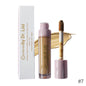Matte concealer with applicator brush, purple tube, warm beige liquid (#7)