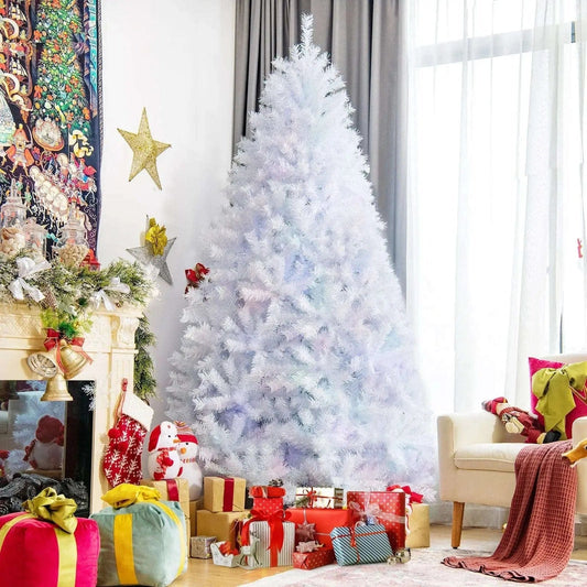 8 Feet Artificial Christmas Tree with 1636 Iridescent Branch Tips Cartsfy Inc.