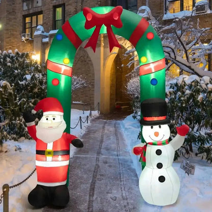8 Feet Christmas Inflatable Archway with Santa Claus and Snowman Cartsfy Inc.