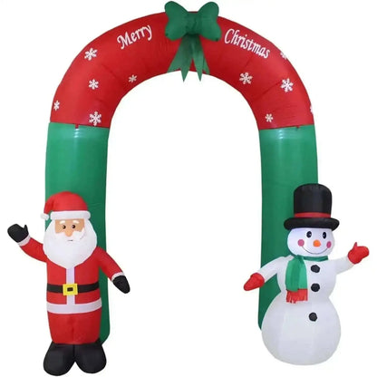 8 Foot Tall Lighted Christmas Inflatable Santa Claus and Snowman Archway Cartsfy Inc.